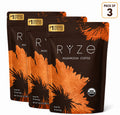 RYZE Organic Mushroom Coffee Drink Mix – 3-Pack Ultimate Bundle (Maximum Savings)