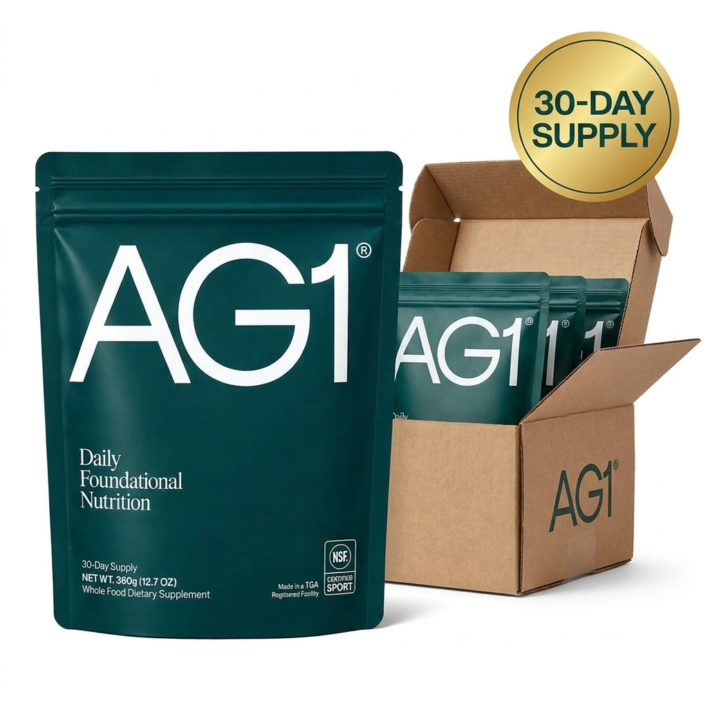 AG1 Daily Foundational Nutrition Whole Food Dietary Supplement – 30-Day Supply (12.7 oz / 360g)