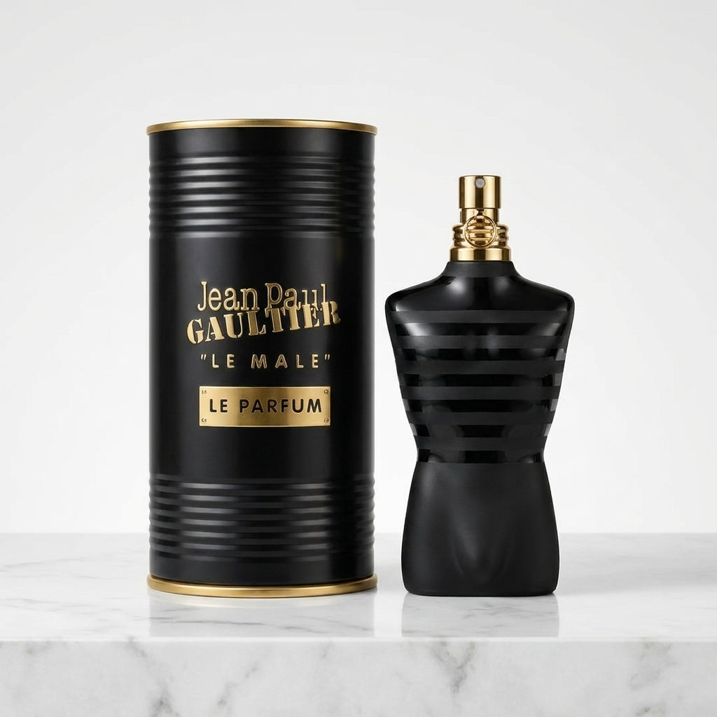 Jean Paul Gaultier "Le Male" Le Parfum – Intense Amber Woody Collector's Fragrance & Tin Set