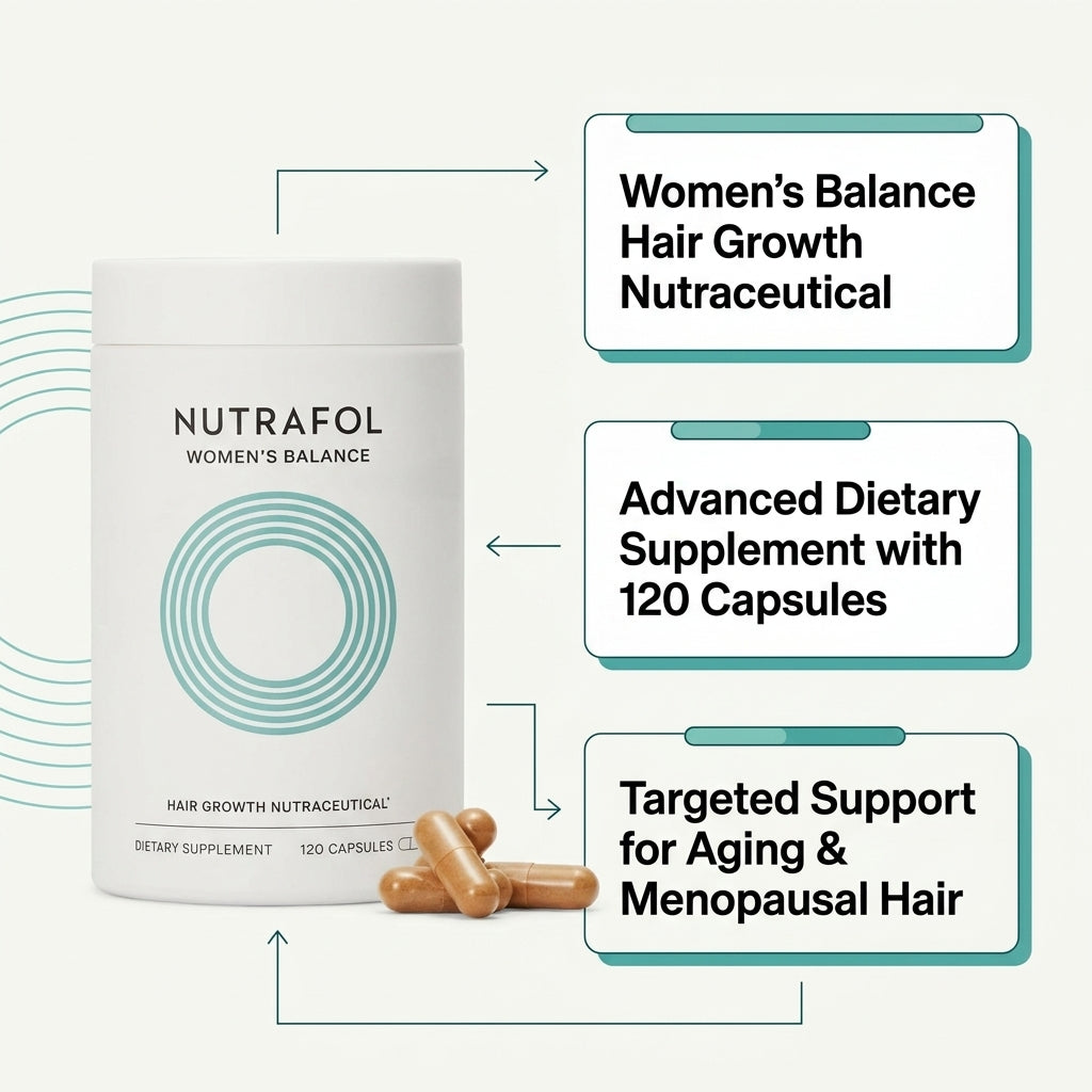 Nutrafol Women's Balance Hair Growth Nutraceutical Dietary Supplement – 120 Capsules