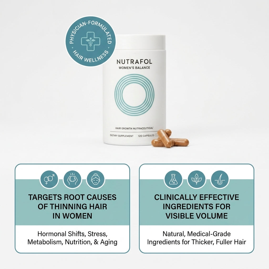 Nutrafol Women's Balance Hair Growth Nutraceutical Dietary Supplement – 120 Capsules