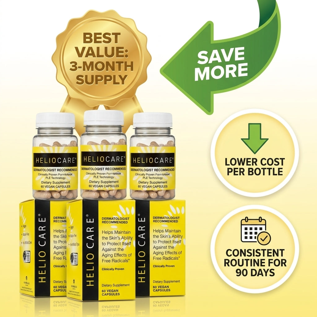 Heliocare Advanced Dietary Supplement – 3-Pack Ultimate Value Bundle (180 Total Vegan Capsules)