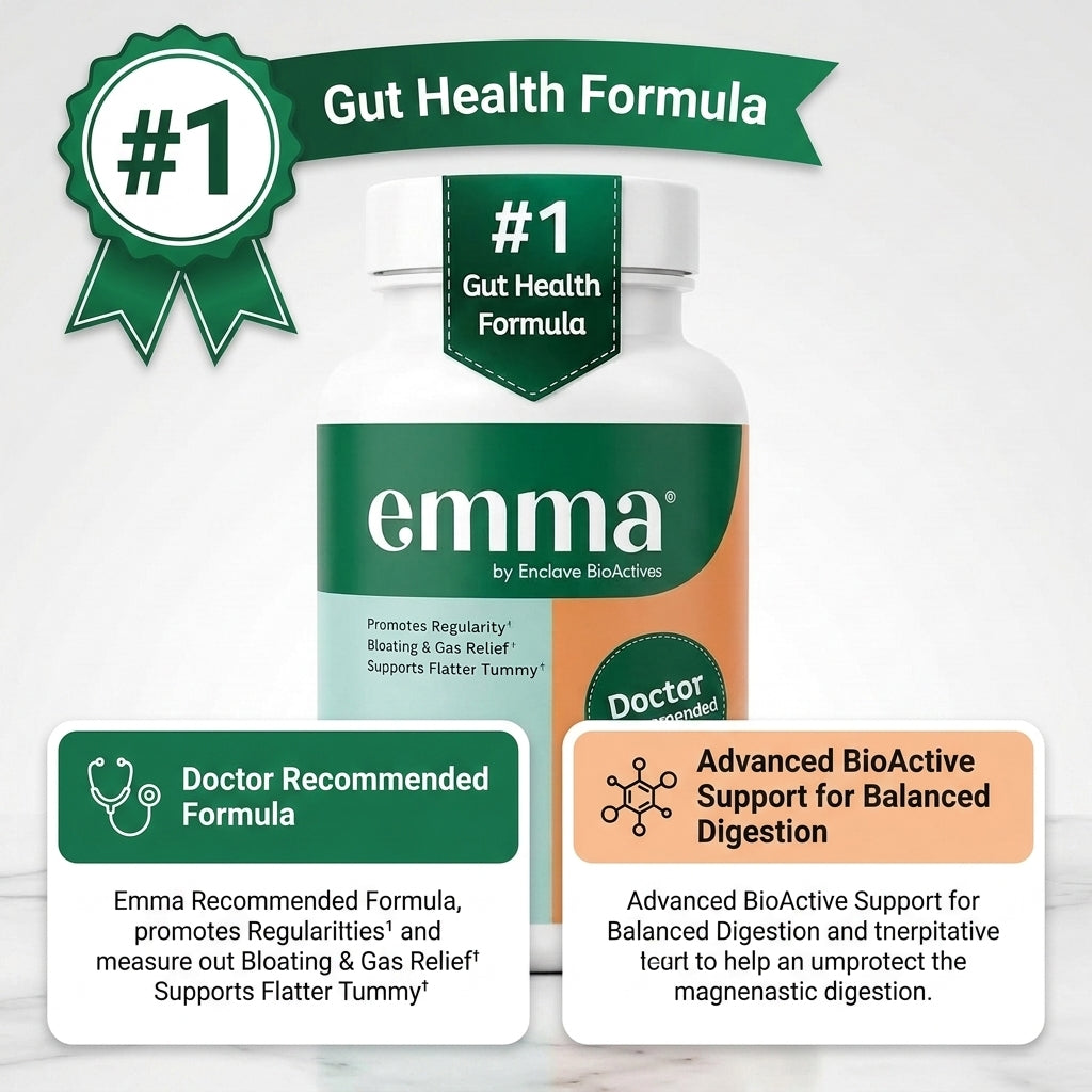 Emma by Enclave BioActives #1 Gut Health Formula – 60 Capsules (Bloating & Gas Relief)