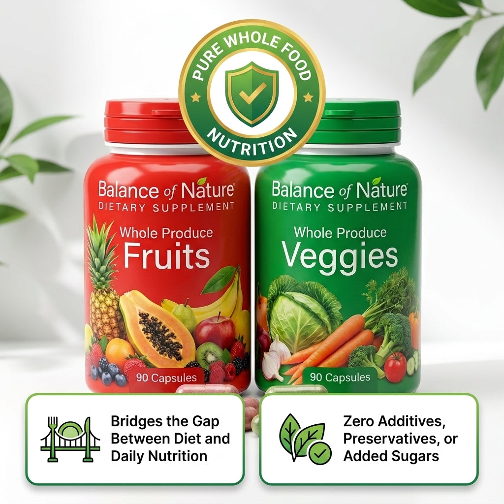 Balance of Nature Fruits & Veggies Dietary Supplement – 90 Capsules Each (Bundle Set)