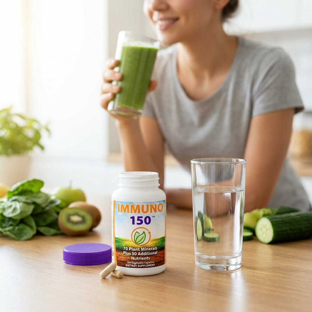 Immuno 150 Plant Minerals & Nutrients – 150 Vegetable Capsules Dietary Supplement