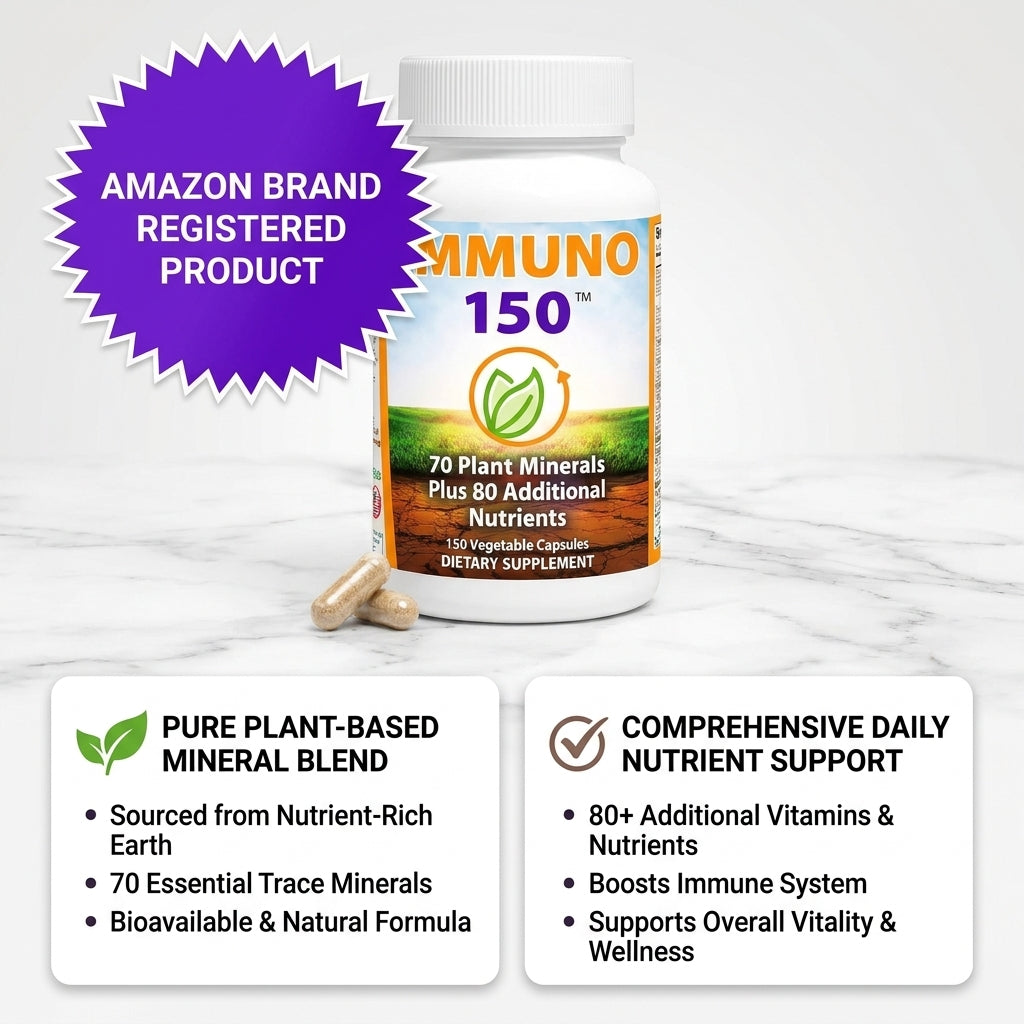 Immuno 150 Plant Minerals & Nutrients – 150 Vegetable Capsules Dietary Supplement
