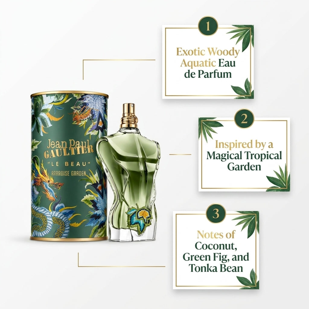 Jean Paul Gaultier "Le Beau" Paradise Garden Eau de Parfum – Collector's Edition Fragrance & Tin