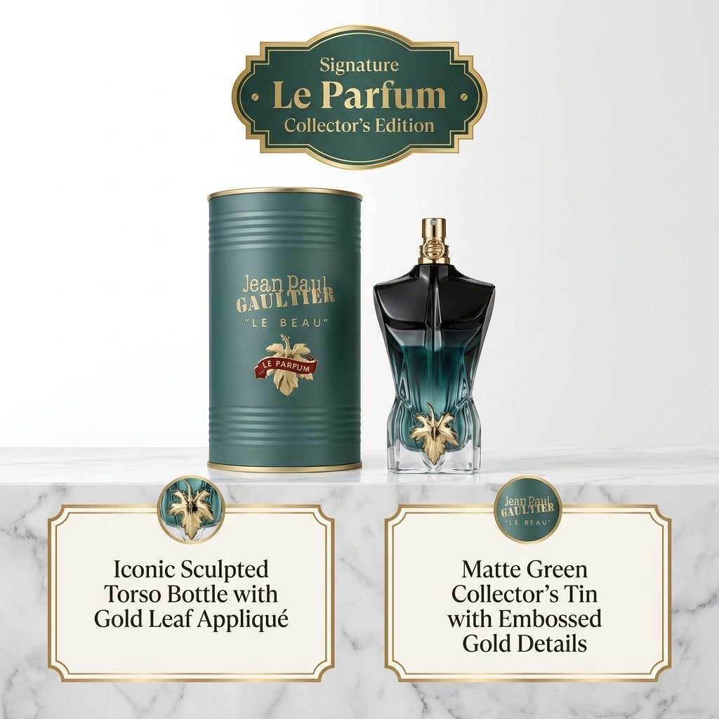 Jean Paul Gaultier "Le Beau" Le Parfum – Intense Amber Woody Collector's Fragrance & Tin