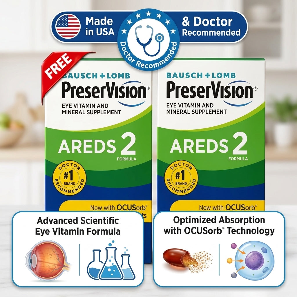 Bausch + Lomb PreserVision AREDS 2 Formula Eye Vitamin & Mineral Supplement – 210 Soft Gels (Dual Pack)