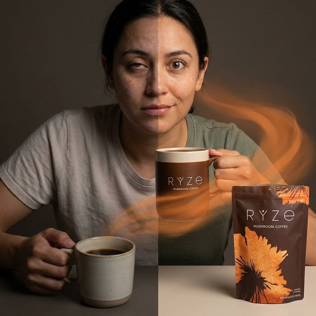 RYZE Organic Mushroom Coffee Drink Mix – 2-Pack Bundle (Save & Stock Up)