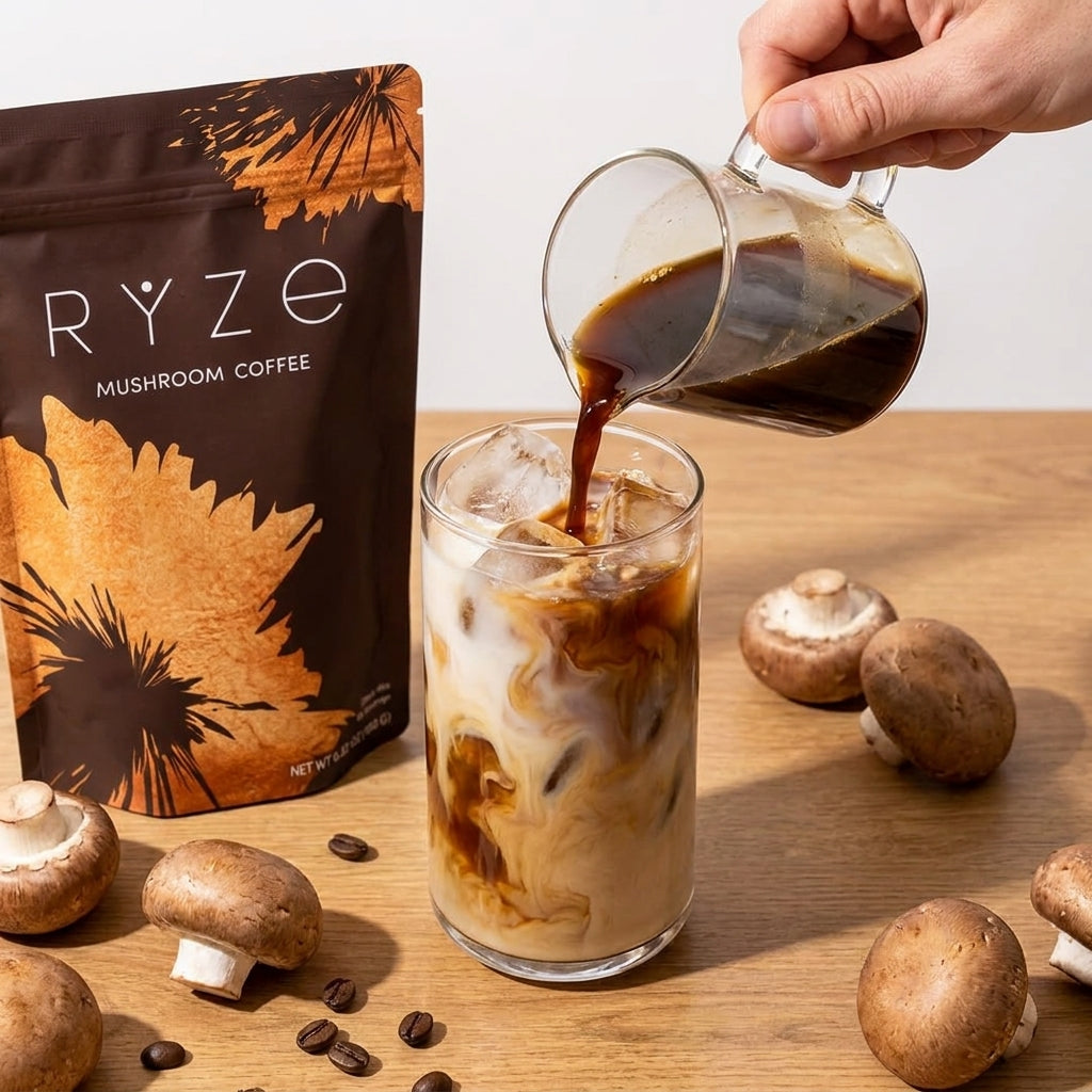 RYZE Organic Mushroom Coffee Drink Mix – 2-Pack Bundle (Save & Stock Up)