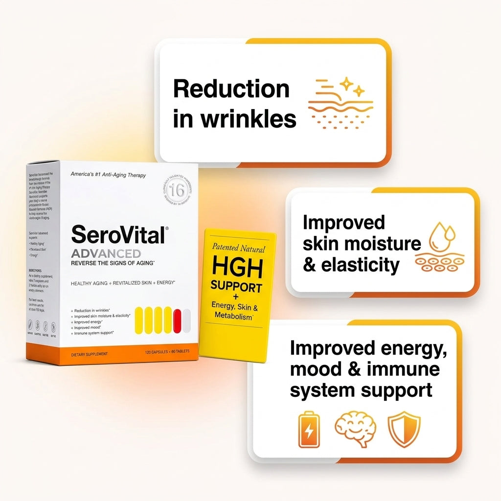 SeroVital Advanced Anti-Aging Therapy – 120 Capsules + 60 Tablets (HGH Support & Energy)