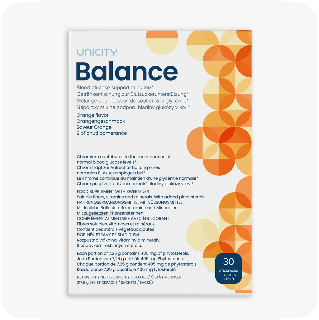 Uncity Balance Drink Mix – Natural Orange Flavor (30 Stick Packs) | Glucose & Cholesterol Support