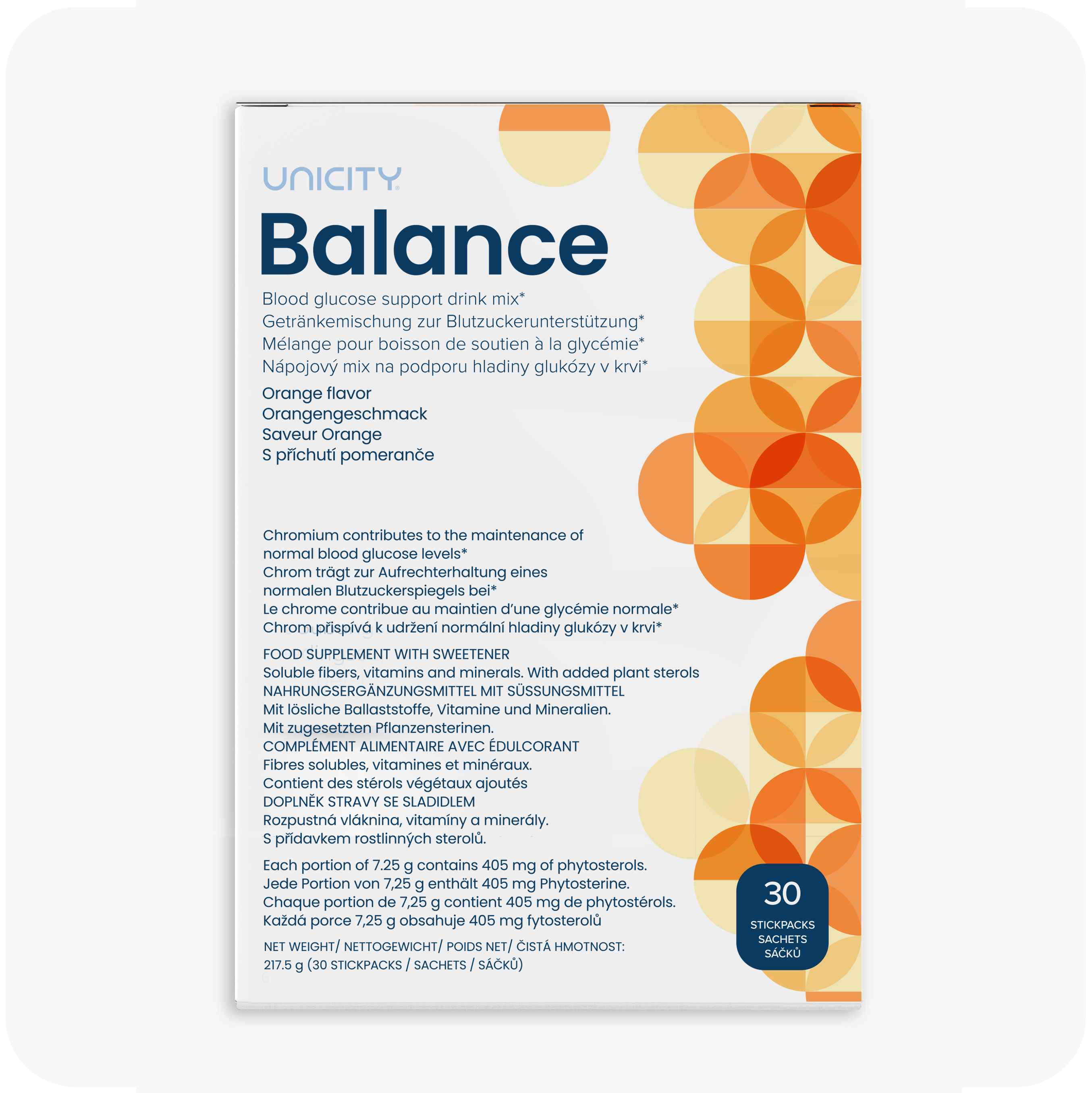 Uncity Balance Drink Mix – Natural Orange Flavor (30 Stick Packs) | Glucose & Cholesterol Support