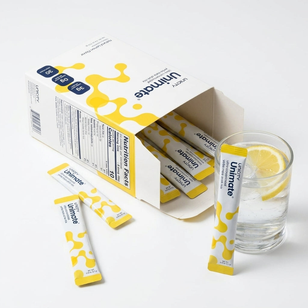 Uncity Unimate Ultra-Concentrated Yerba Mate Drink Mix – Natural Lemon Flavor (30 Stick Packs)