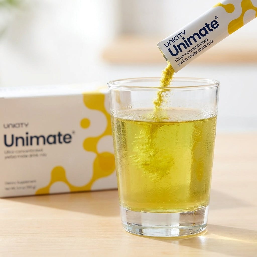 Uncity Unimate Ultra-Concentrated Yerba Mate Drink Mix – Natural Lemon Flavor (30 Stick Packs)